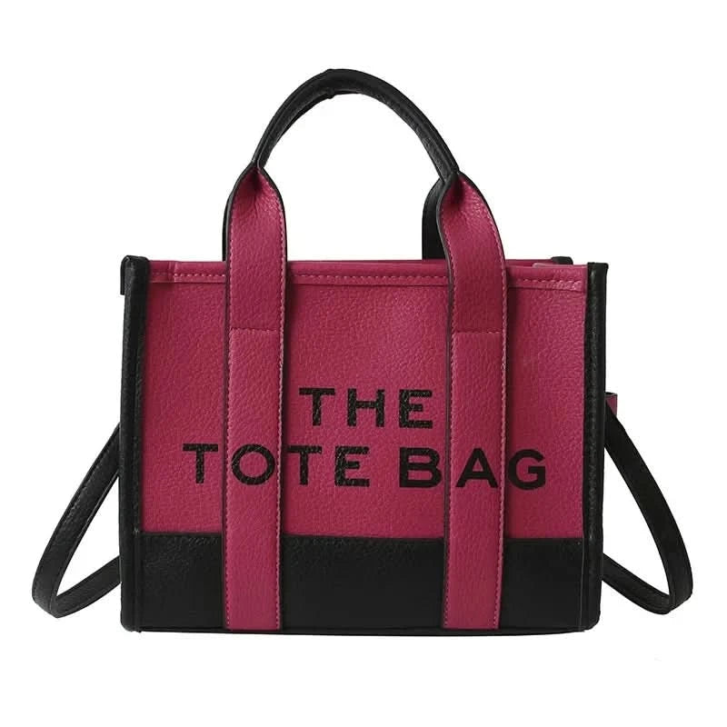 Hot Sale Of The Season New Women's PU Leather 3D Square Shoulder Bag Letter Tote Bag Color Block Fashionable Ladies Crossbody Ba - M & M Global