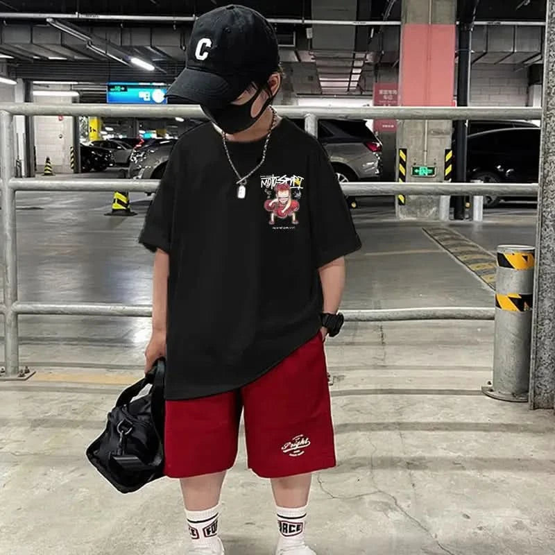 Shohoku Cotton Boys Clothes Sets Summer T-Shirt + Short Pants 2PCS Slam Dunk Sport Basketball Kids Clothing Children Outfits - M & M Global