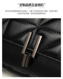 Classic Quilted Detail Square Bag, Solid Color Flap Shoulder Bag, All-Match Chain Bag - M & M Global