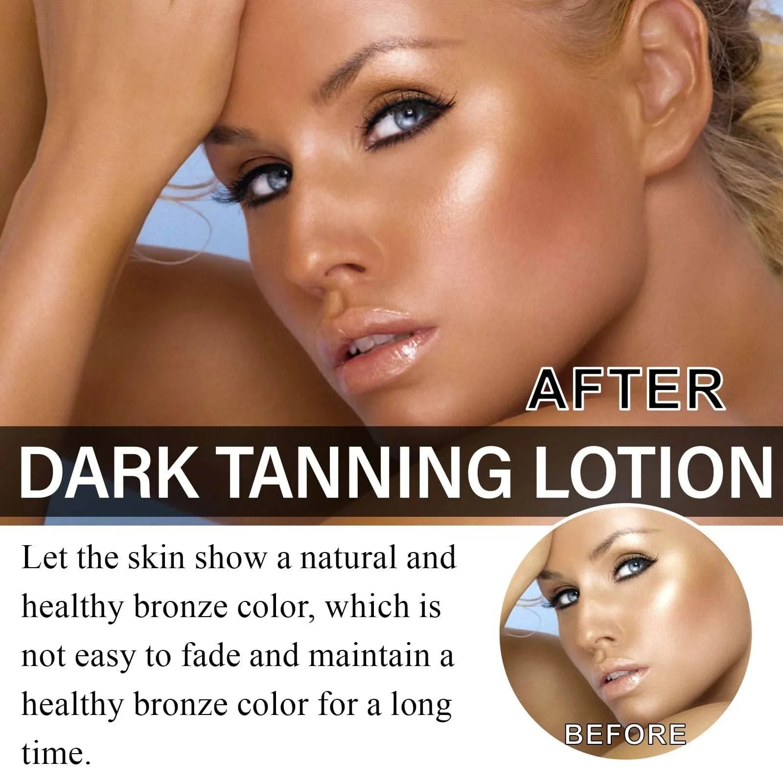 Dark Tanning Lotion for Summer Outdoor Sunbathing Light Texture Get An Even Tan Moisturizing Refreshing Blackening Care Lotion - M & M Global