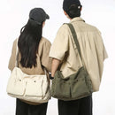 Vintage Style Canvas Messenger Bag Casual Travel Crossbody Bag Retro Large Capacity Shoulder Bag Multi Pocket Shoulder Bag - M & M Global