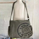 Canvas Messenger Handbag Simple Large Capacity Artistic Washed Women Oblique Straddle Canvas Bag Leisure Shopping Women Handbag - M & M Global