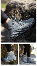 Fashionable breathable anti-smash and anti-puncture safety shoes