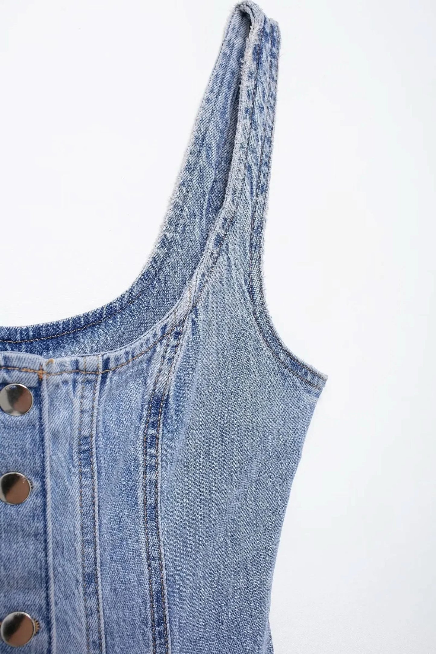 TRAFSHE Summer Ladies Zipper Denim Dress Women Elegant Spaghetti Strap Sexy O-Neck Vintage Casual Female Sling Mid-Long Dress ﻿ - M & M Global