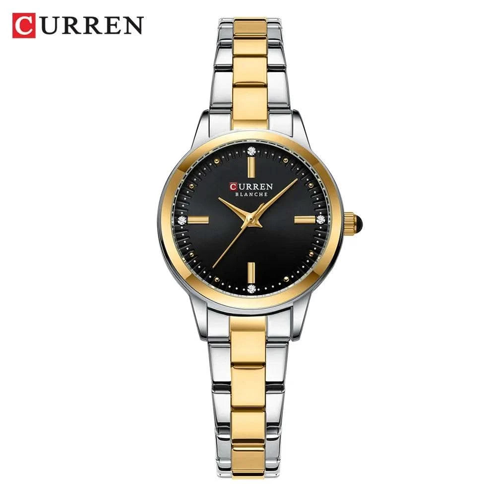 CURREN-Women's Simple Dial Wristwatch, Elegant and Charming Bracelet Quart Watches for Lady, Fashion Brand - M & M Global