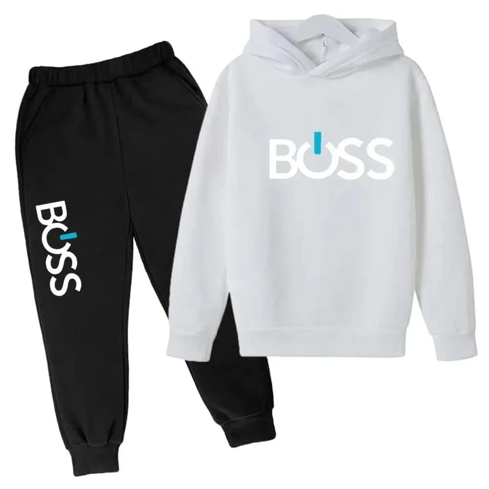 Streetwear New Spring And Autumn Children Hoodie Set Boys Girls Casual Long Sleeve Hoodie Tops+Pants Sportswear 2-14 Years Old - M & M Global