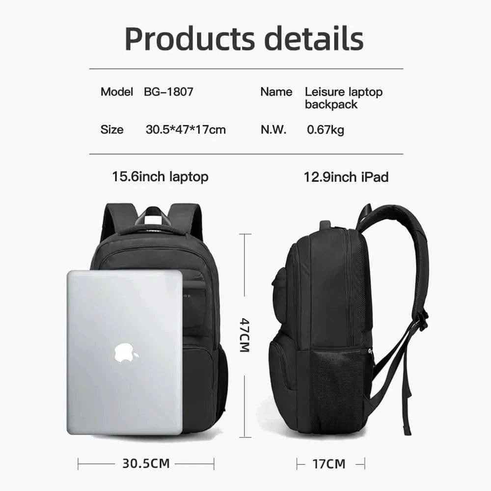 BANGE Large Capacity Men Backpacks for 15.6 Laptop Business Travel Women Backpack Waterproof School Bags with Mesh Side Pockets - M & M Global