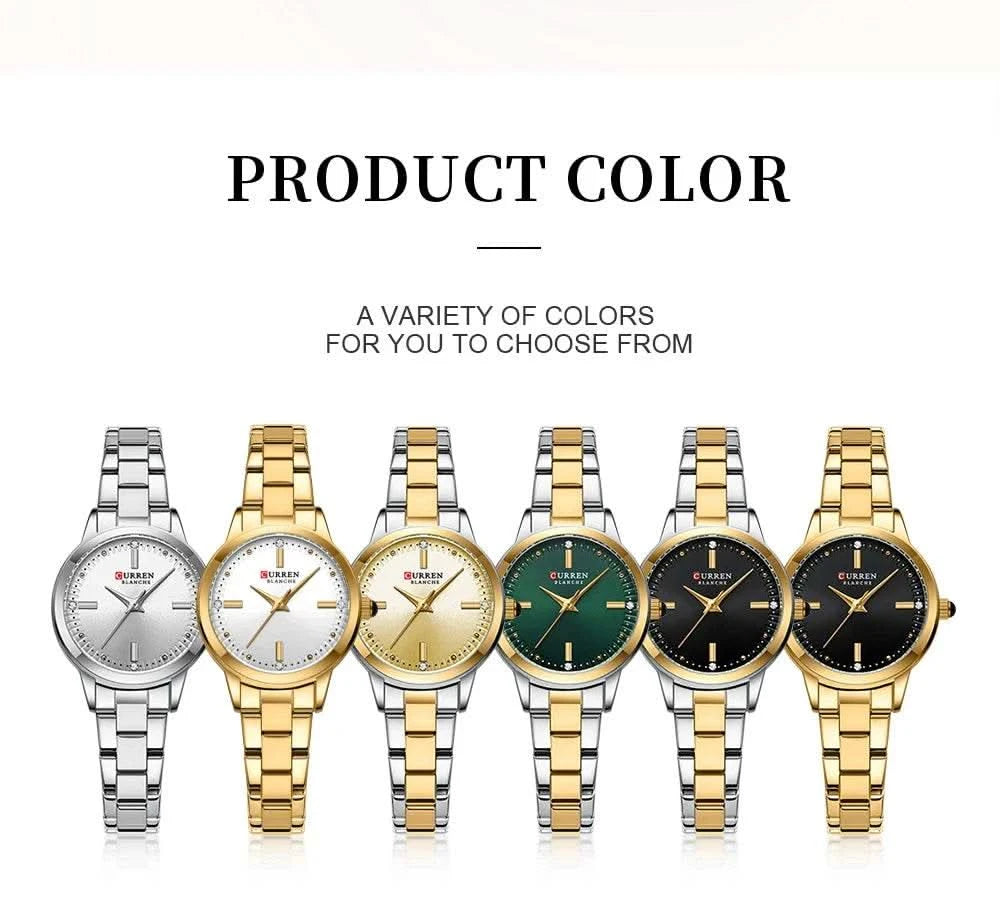 CURREN-Women's Simple Dial Wristwatch, Elegant and Charming Bracelet Quart Watches for Lady, Fashion Brand - M & M Global