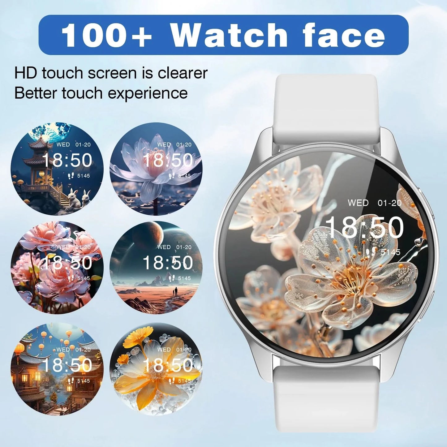 2025 new smart watch, Bluetooth call, message reminder, music playback, shutter control, weather forecast, unisex