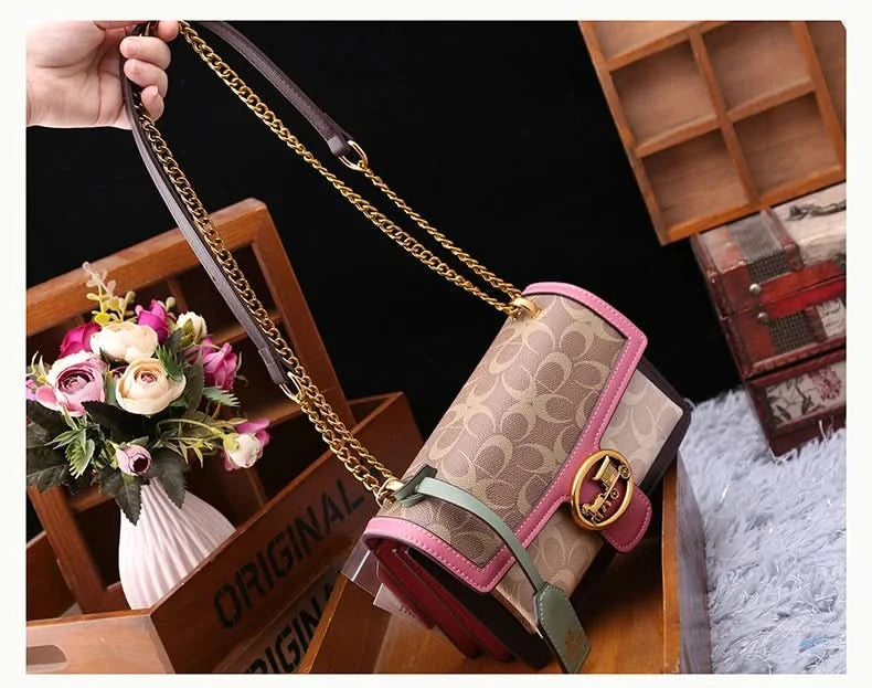 Light luxury women's bag 2025 new high-end color contrast single shoulder underarm bag designer fashionable crossbody small squa - M & M Global