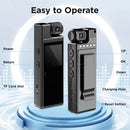 Body Camera with Audio Recording, Portable Wearable Small Body Worn Cam, FHD Video Recorder,1.3" LCD Screen Police Cams for Home - M & M Global