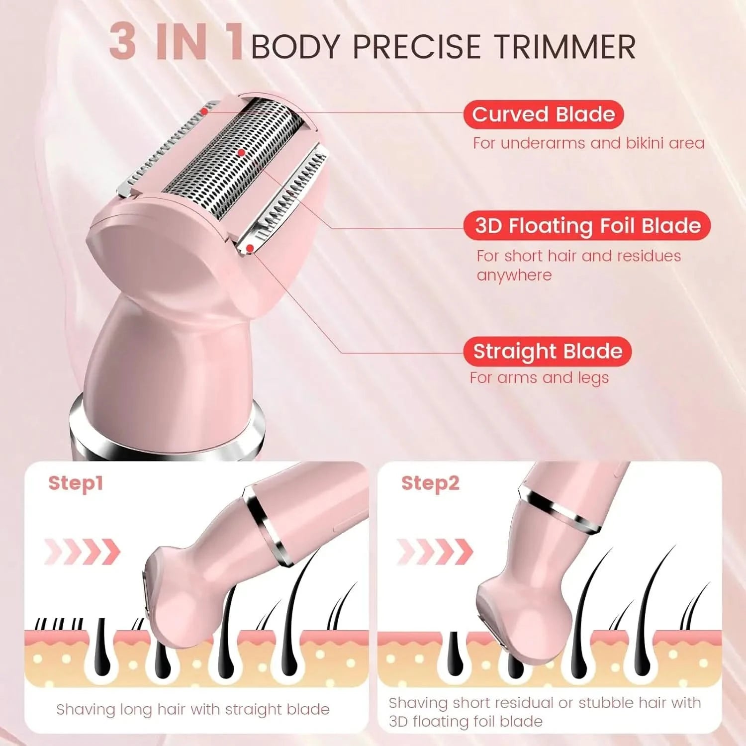 Sejoy Facial Hair Trimmer for Women Perfect for Face Ear Eyebrows Nose Hair Removal Clipper Electric Shaver - M & M Global