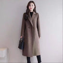 Plus Size Women's Mid-Length Woolen Coat 2025 Spring Autumn Slim Fit Woolen Coat Outerwear Pure Color Korean Casual Style But...