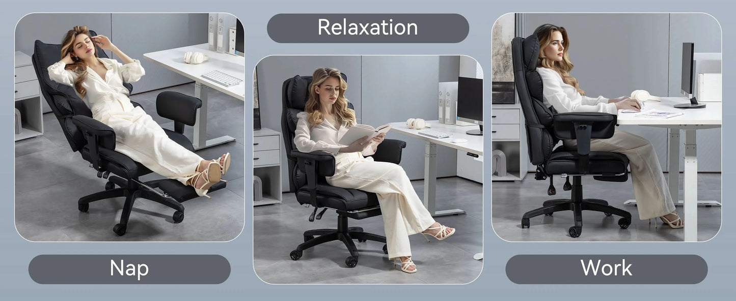 Dowinx Big and Tall Office Chair with Pocket Spring Cushion and Lumbar Support,High Back Computer Gaming Chair with Armrests