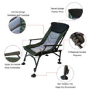 Camping Lounge Chair Portable Folding Reclining with Adjustable Backrest 330lbs Capacity for Indoor Outdoor Beach Hiking
