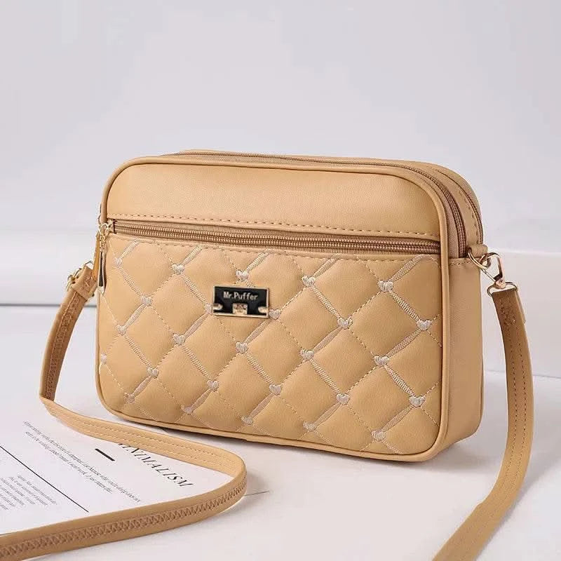 2025 Women's One Shoulder Small Square Handbag New Cross Border Foreign Trade Lingge PU Crossbody Versatile Small Messenger Bag - M & M Global