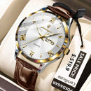 POEDAGAR Top Luxury Watch For Men Military Waterproof Luminous Date Week Man Wristwatch Leather Men's Quartz Watches Sport Reloj - M & M Global