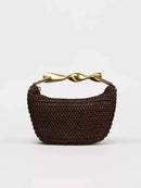 Metal handle Mini Crossbody zipper Braided bag Beach braided adjustable shoulder strap - M & M Global