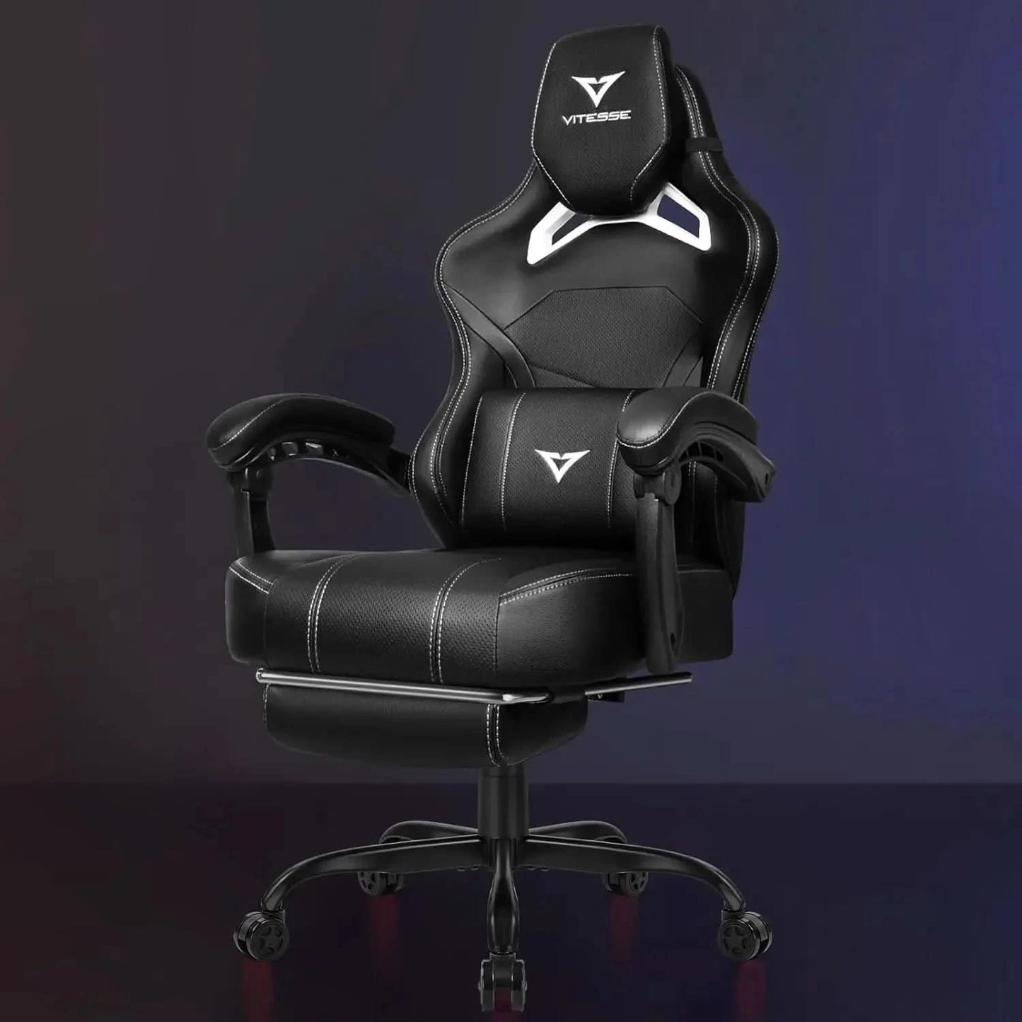 Big and Tall Gaming Chair for Adults with Footrest, 400lbs Weight Capacity Video Game Chairs for Office, Ergonomic Computer