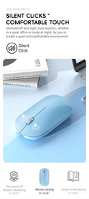 Xiaomi Silent Dual-mode Wireless Mouse Type-C Charging 2.4g Dpi Adjustable Rechargeable Ergonomic Morandi Portable Office Mouse