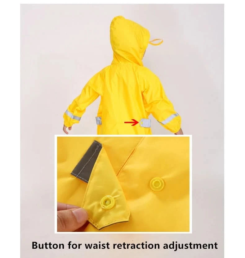 Children Rainwear And Rain Pants Sets Kids Boys Girls Waterproof Jumpsuit Hooded One-Piece Cartoon Dinosaur Waterproof Baby Suit - M & M Global