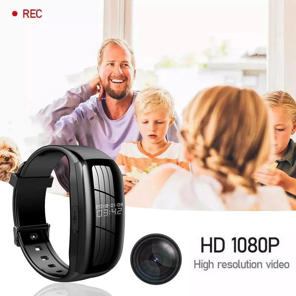 HD Mini Camera Watch 8-256GB Video Voice Recorder Bracelet USB Flash Driver Dictaphone Noise Reduce Sound Recording Wristband - M & M Global