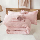 solid striped check Comforter set, soft microfiber, lightweight and breathable, easy to care for - bedding set for all seasons