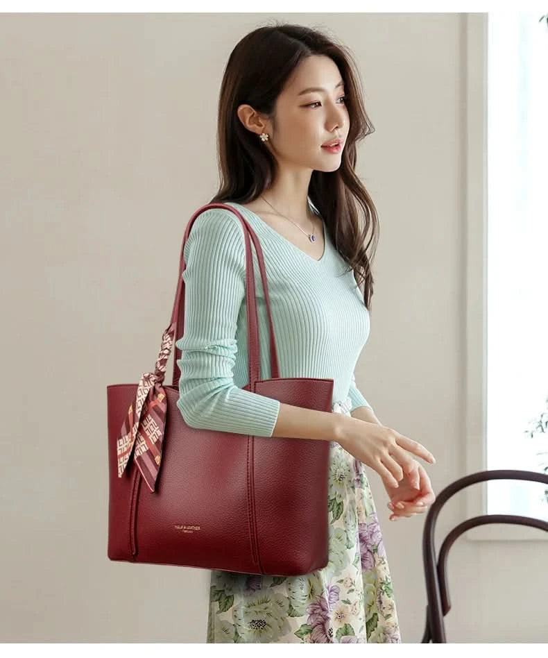 Genuine Brand Women Tote Bag High Quality Soft Leather Large Ladies Shoulder Crossbody Bag Luxury Female Shopping Handbag A Main - M & M Global