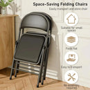 6 Pack Black Folding Chairs with Padded Cushion and Back for Outside Portable Stackable Commercial Foldable Chairs