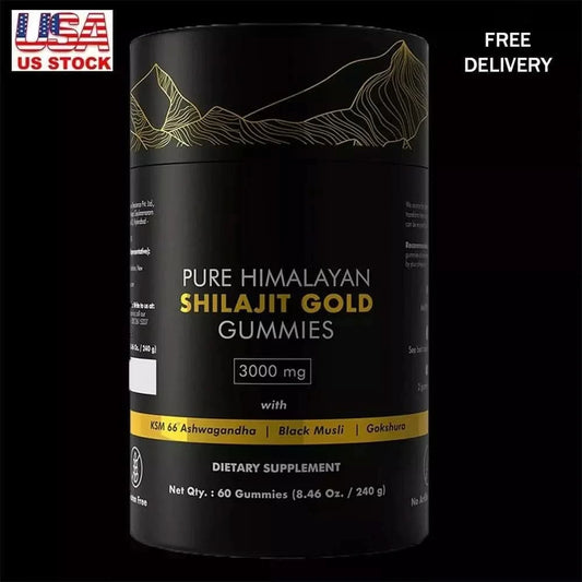 Pure Himalayan Shilajit Gummies, 3000 Mg Gold Grade Shilajit with Ashwagandha, Gokshura for Energy and Immune Support - M & M Global