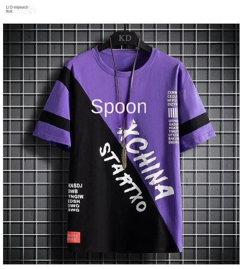 Short Sleeved T-shirt for Men's Summer New Trendy Brand Slim Fit Round Neck Men's Half Sleeved T-shirt Upper Garment - M & M Global