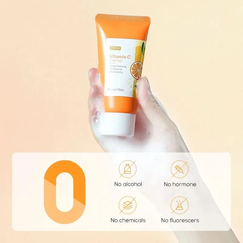 Vitamin C Facial Cleanser Skin Cleansing Moisturizing  Blackhead Remove Skincare Face Wash Foam Face Cleanser 50g - M & M Global