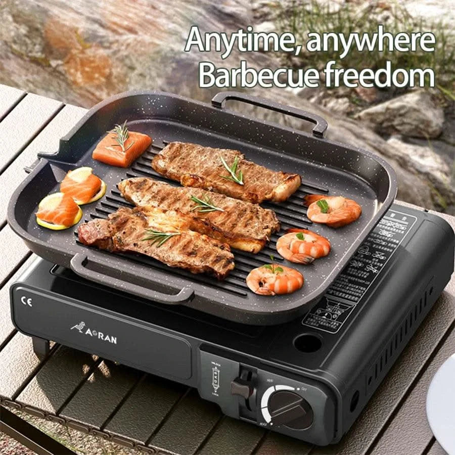 Cassette Stove Household Outdoor Portable Stove Grill 2900W High Fire Gas Stove Suitable for Outdoor Camping Kitchen Barbecue - M & M Global
