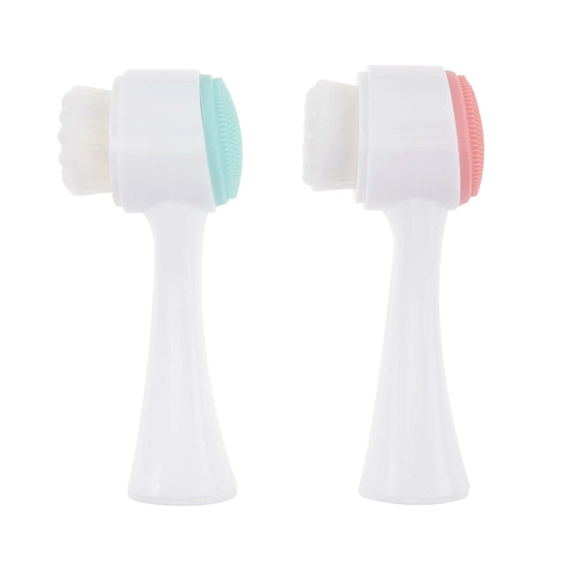 3D Bilateral Silicone Facial Cleanser Manual Massage Facial Brush Soft Bristles Silicone Double-Sided Face Brush Cleaning Tools - M & M Global