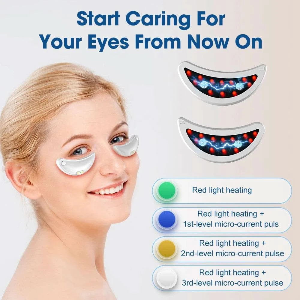 660nm Red Light Eye Massager with EMS Anti-Aging Eye Care Device Reduce Bags & Dark Circles Portable Eye Rejuvenation Pads - M & M Global