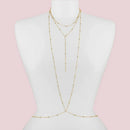Stonefans Sexy Metal Bead Bra Chain Necklace Body Jewelry for Women Beach Bikini Decor Chest Body Chain Harness Accessories - M & M Global