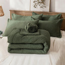 solid striped check Comforter set, soft microfiber, lightweight and breathable, easy to care for - bedding set for all seasons