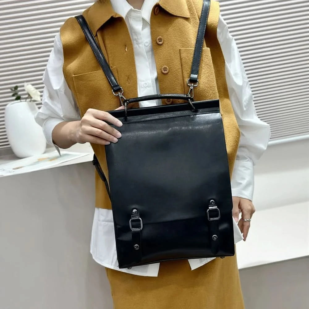 Genuine Leather Women Backpack Cross Body Bag Book School Bags Real Cowhide Lady Female Laptop Daypack Messenger Shoulder Bags - M & M Global