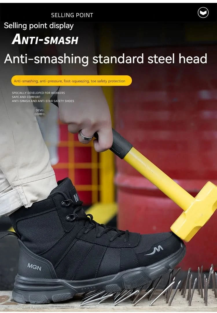 Work Boots Indestructible Safety Shoes Men Steel Toe Shoes Puncture-Proof Sneakers Male Footwear Shoes Women Non Slip Work Shoes