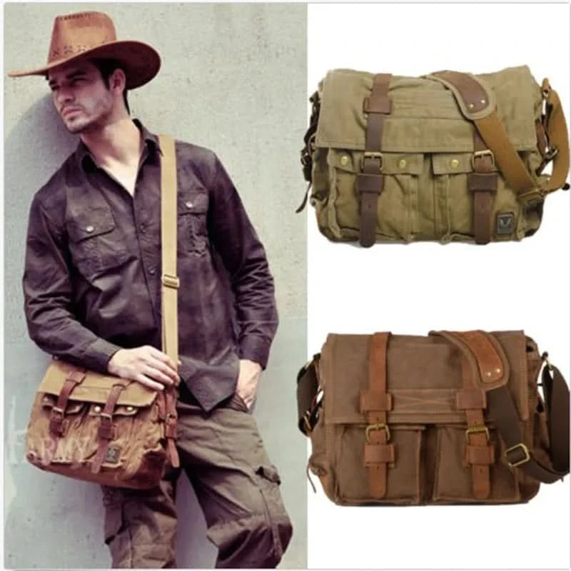 Men's Vintage Canvas Bag Men Casual Crossbody Bag For Men Messenger Bag Man Travel Shoulder Bags Bolsa Masculina High Quality - M & M Global