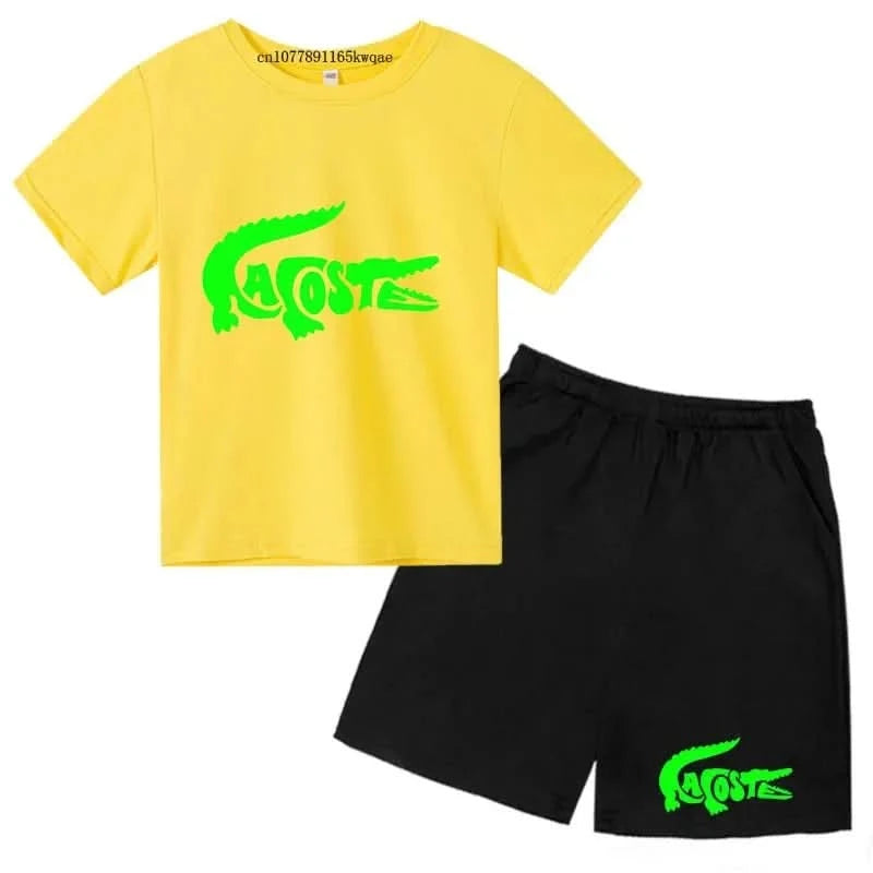 Summer Brand Casual 3-12Y Short Sleeve+Shorts Fashion Children's T-shirt Boys Girls leisure Set - M & M Global