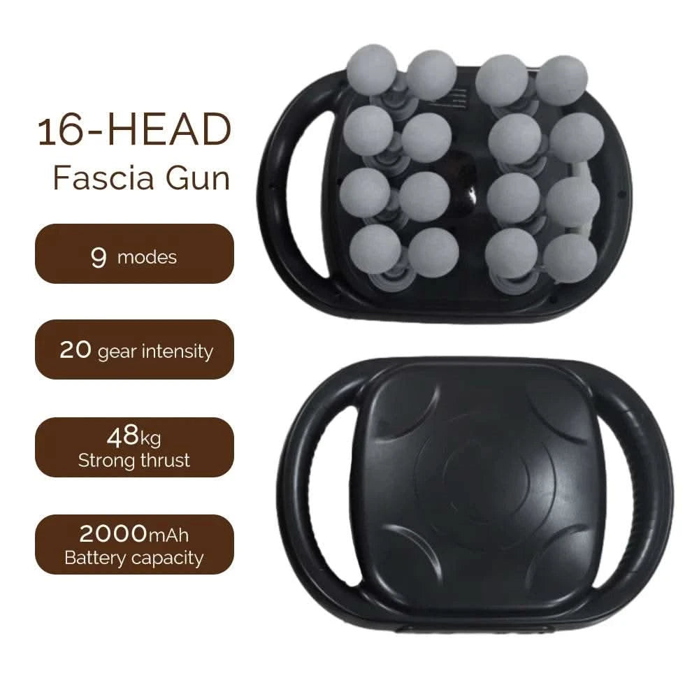 16 Massage Heads Massage Gun Wireless Fascia Gun High Frequency Vibration Back Waist Massager Massager Neck Shoulder Masajeador - M & M Global