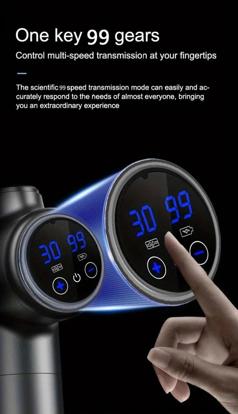 99 Level Massage Gun Fascia Deep Muscle Relax Body Neck Massager Electric Fitness Equipment Noise Reduction Male Female - M & M Global