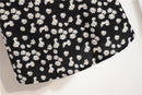 Women Mini Dresses Summer Fashion Female Vestidos Print Floral Chiffon Dresses Shirring Pleated Short Puffy Sleeve Casual Dress - M & M Global