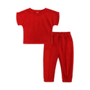 Fashion Kids Little Girls Clothing 2 Pieces Sets Cotton Solid Casual T-shirt+Elastic Waist Pants Young Children Outfits 1-6Y - M & M Global