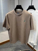 New brand summer men's silk cotton T-shirt designer custom badge design short sleeve fashionable ice silk elastic casual T-shirt