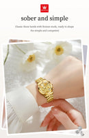 OLEVS Women's Watches 2858L Trend Fashion Original Quartz Watch for Lady Waterproof Luminous Date Stainless Steel Chronograph