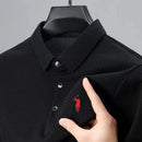 High end customized summer new best-selling Paul embroidery ice silk short sleeved men's business casual comfortable POLO shirt