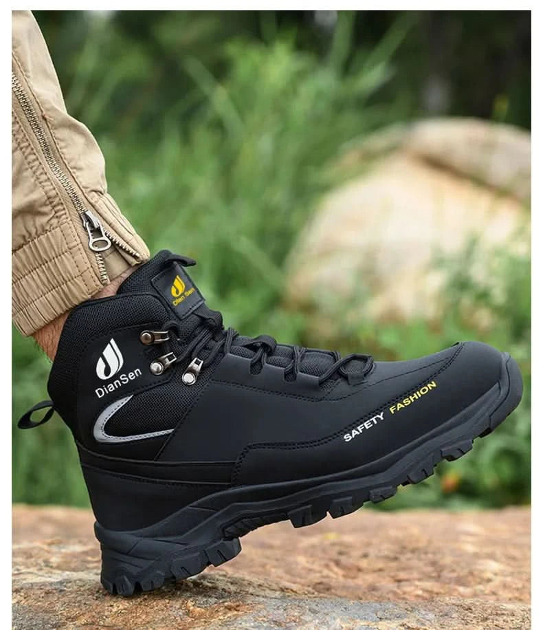Mens Safety Shoes With Steel Toe Waterproof Boots Puncture Proof Anti-smash Mens Outdoor Work Sneakers Construction Work Shoes