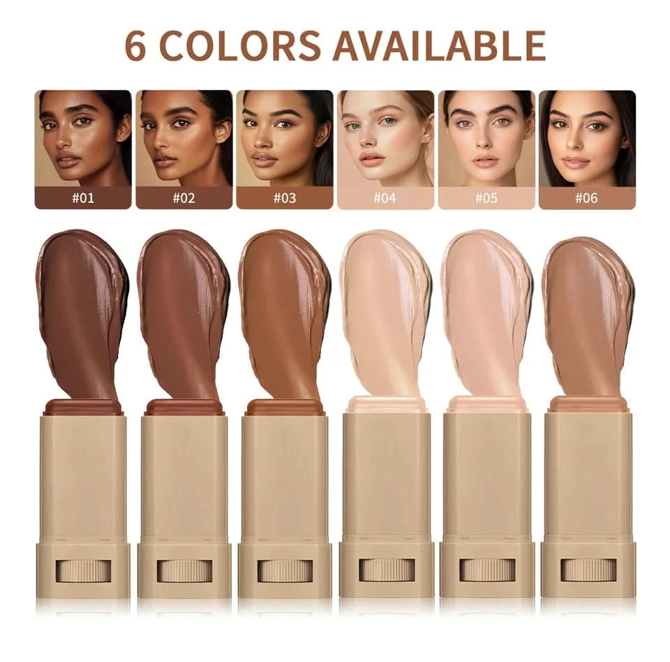 Stick Foundation Balm Serum Boosted Skin Tint Foundation Stick Smooth Plumper Hight Coverage Travel Bronze Foundation Stick Make - M & M Global